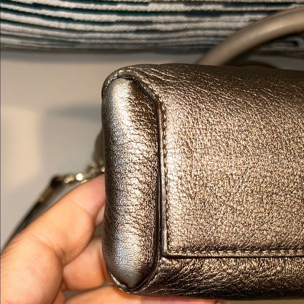 Coach Borough Leather Satchel in Metallic Bronze - Picture 12 of 12